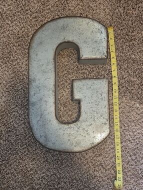 Metal Letter G Wall Decor - Silver Industrial Style